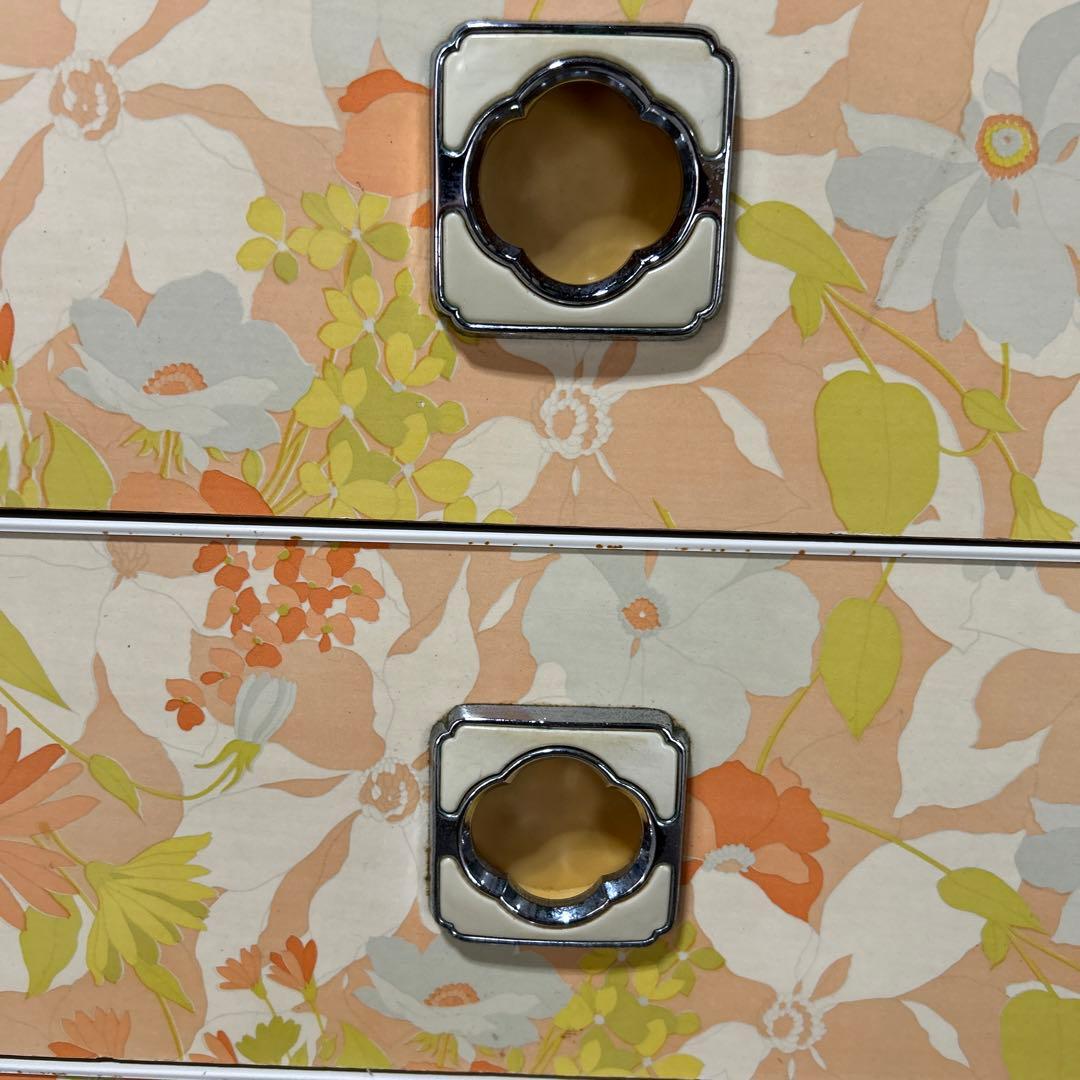 【昭和レトロ】　花柄チェスト　5段チェスト