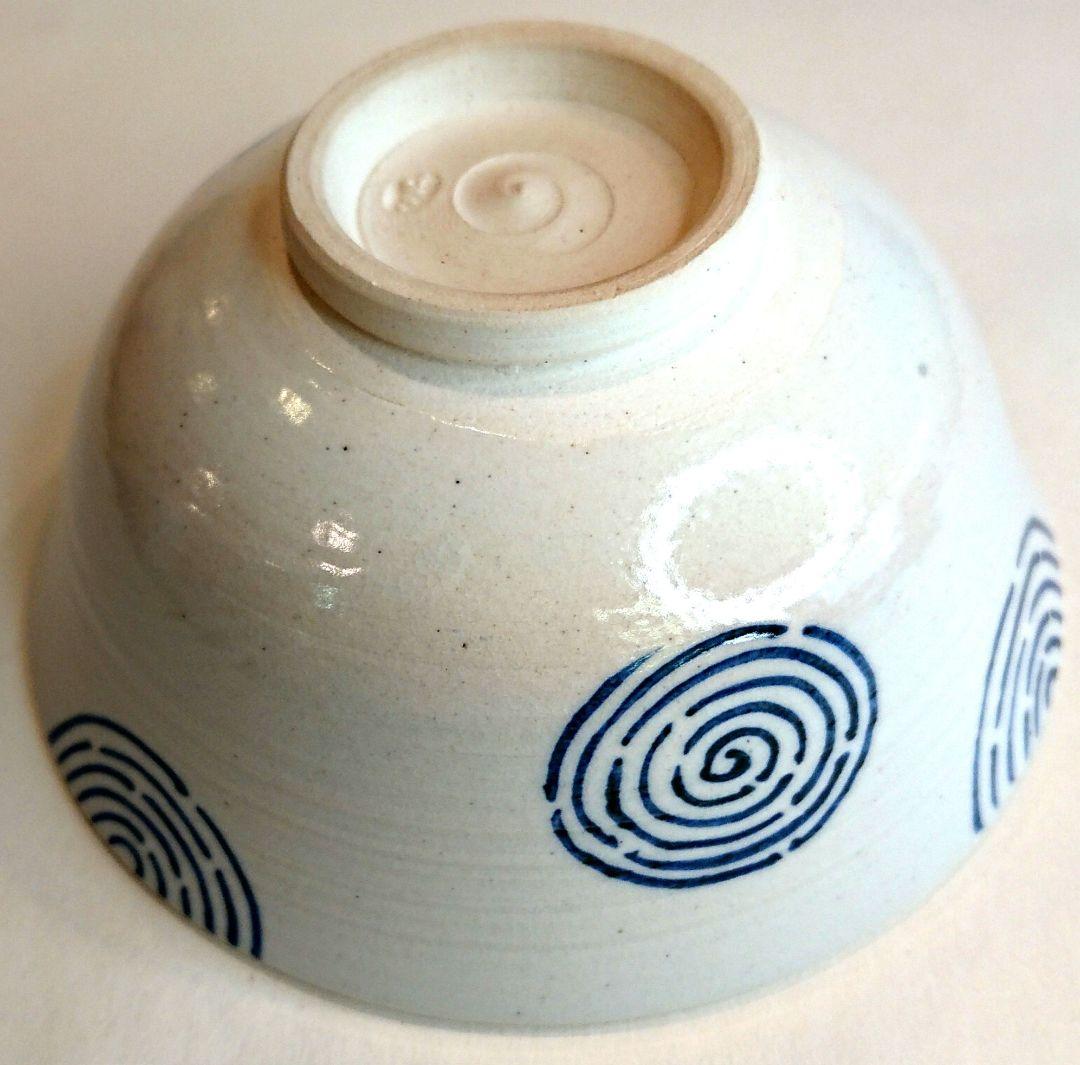 【茶道具】染付渦 平茶碗 膳所焼