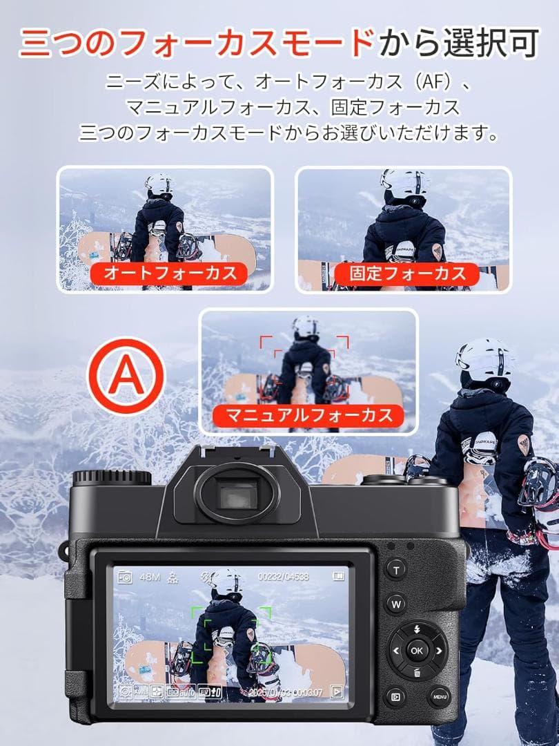 Moledro デジタルカメラ 4K WIFI転送機能 4800万画素