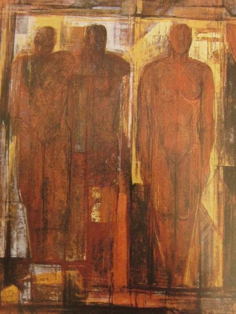 滝沢具幸、【古代の像】、希少な額装用画集より、新品額装付、状態良好