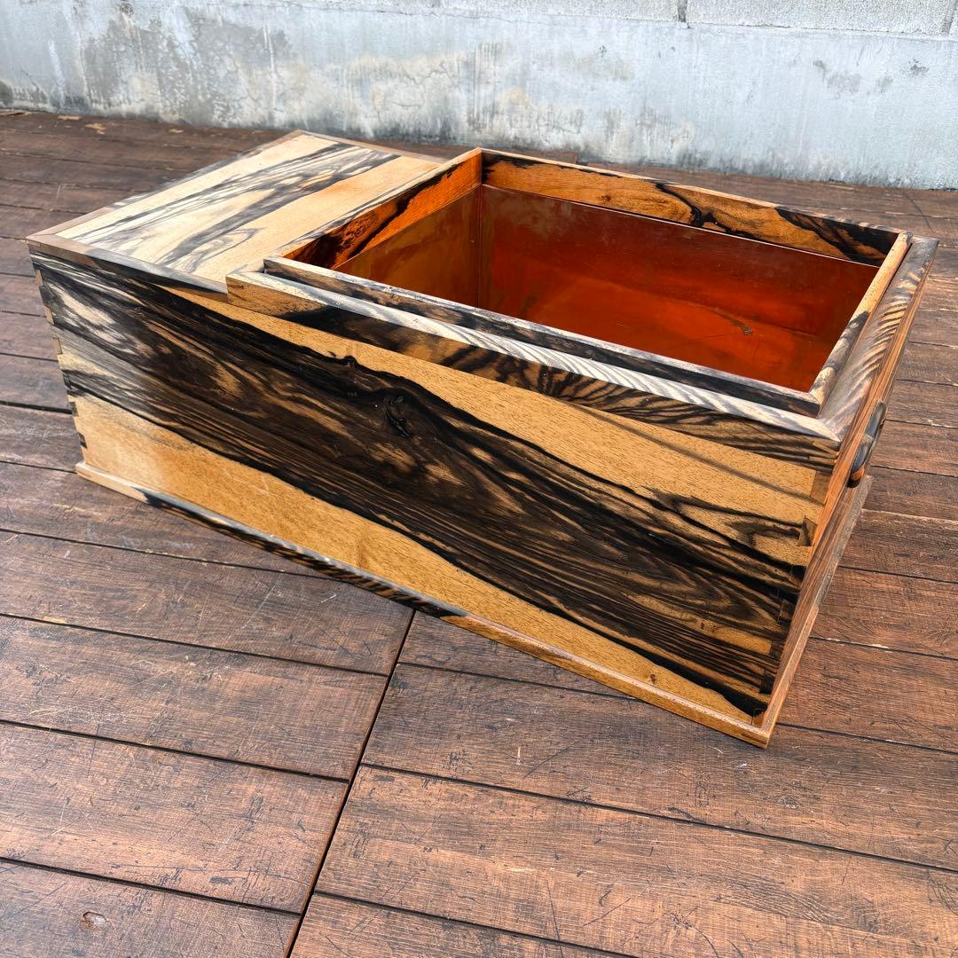 昭和レトロ 木製 長火鉢 3杯 引き出し収納付き 火鉢 囲炉裏 古家具 古道具