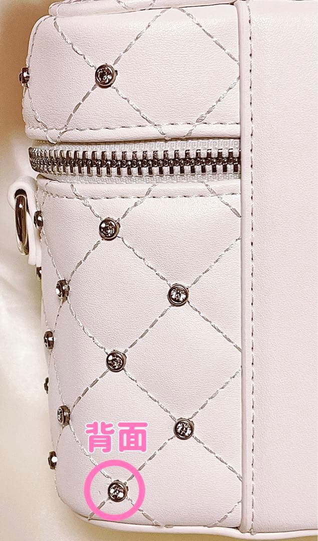 Darichダーリッチ キルティングビジュースクエアミニバッグ バニティホワイト