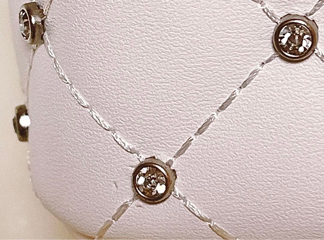 Darichダーリッチ キルティングビジュースクエアミニバッグ バニティホワイト