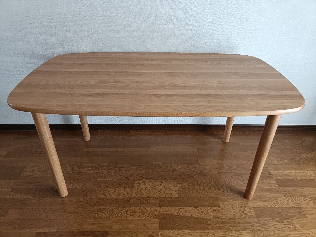 【一時値下げ】無印良品 無垢材テーブル・楕円・オーク材 4人掛け
