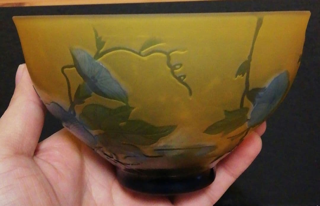 亀井浩美作　幻彩琳　朝顔文　茶碗　共箱　栞付　茶道具