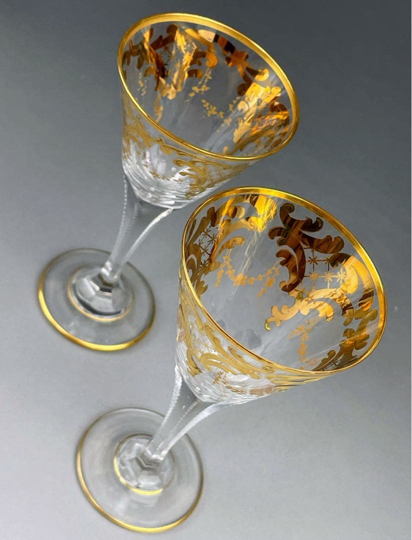 【美品】モーゼル 金彩 ショットグラス リキュール ２客セット スプレンティッド