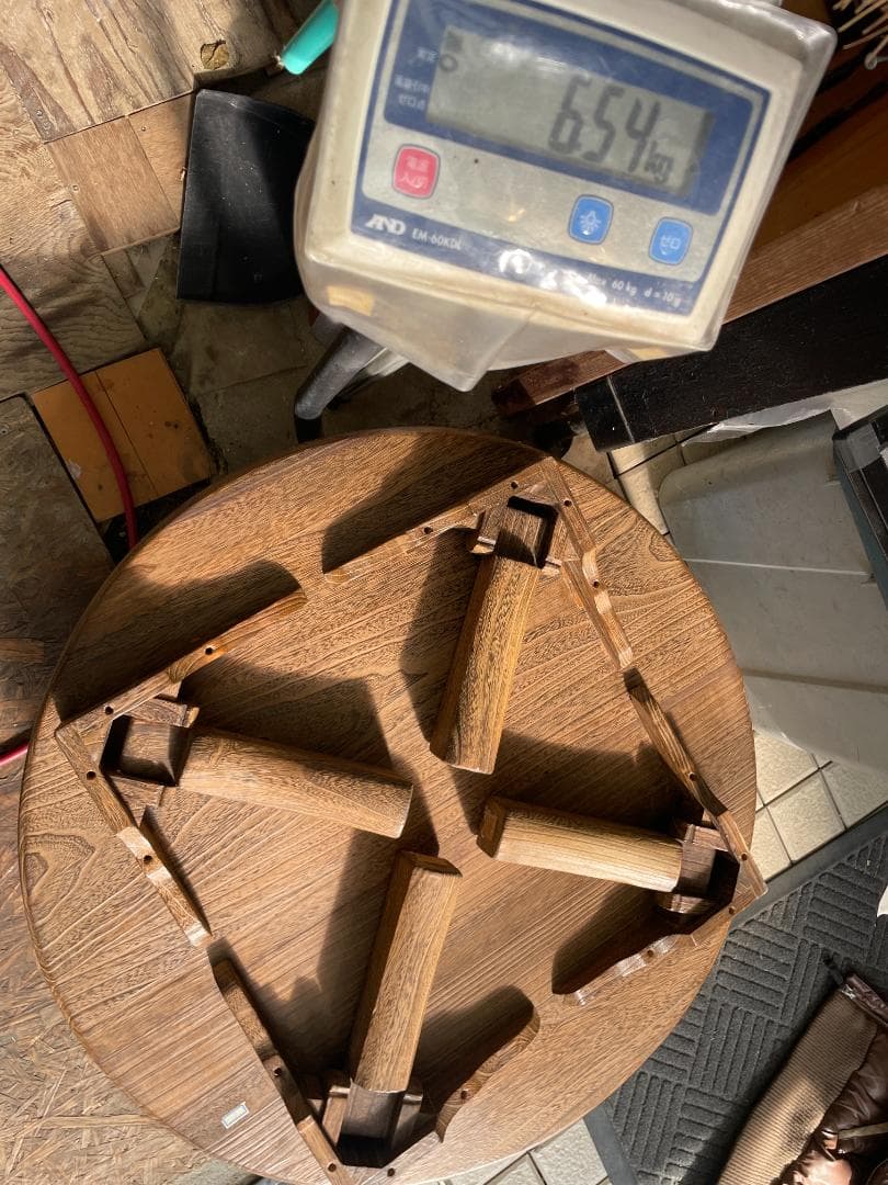 ちゃぶ台　丸形　コンパクト　 軽量桐材 2脚セット　和座敷 昭和レトロ