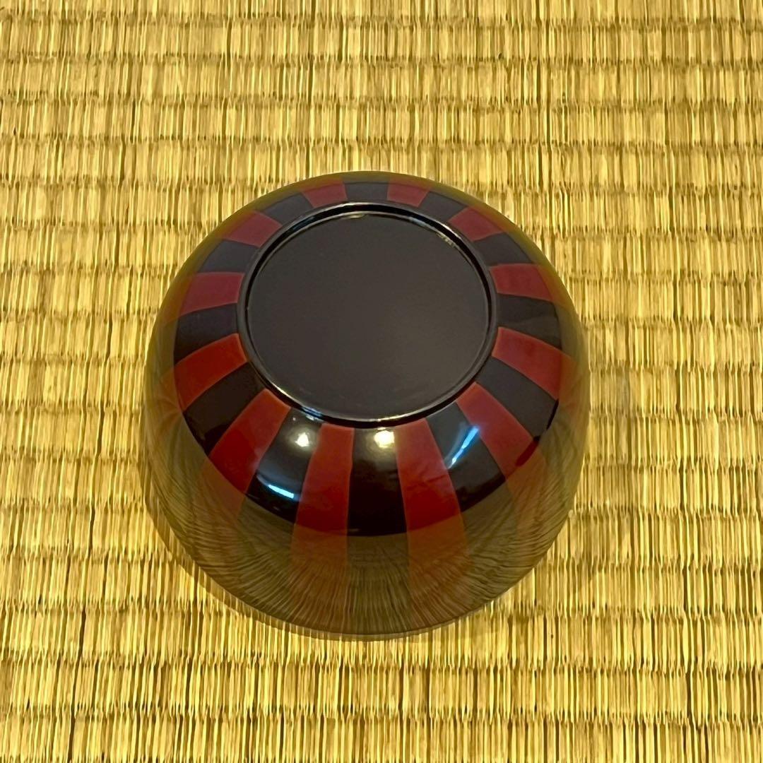 塗師 津田哲司 (哲斎) 縞模様 信玄弁当箱 3客