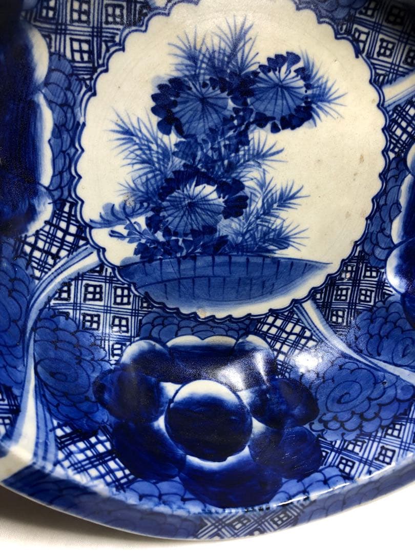 染付大缽。古伊万里。骨董品。古美術。江戸時代。舊家藏出。