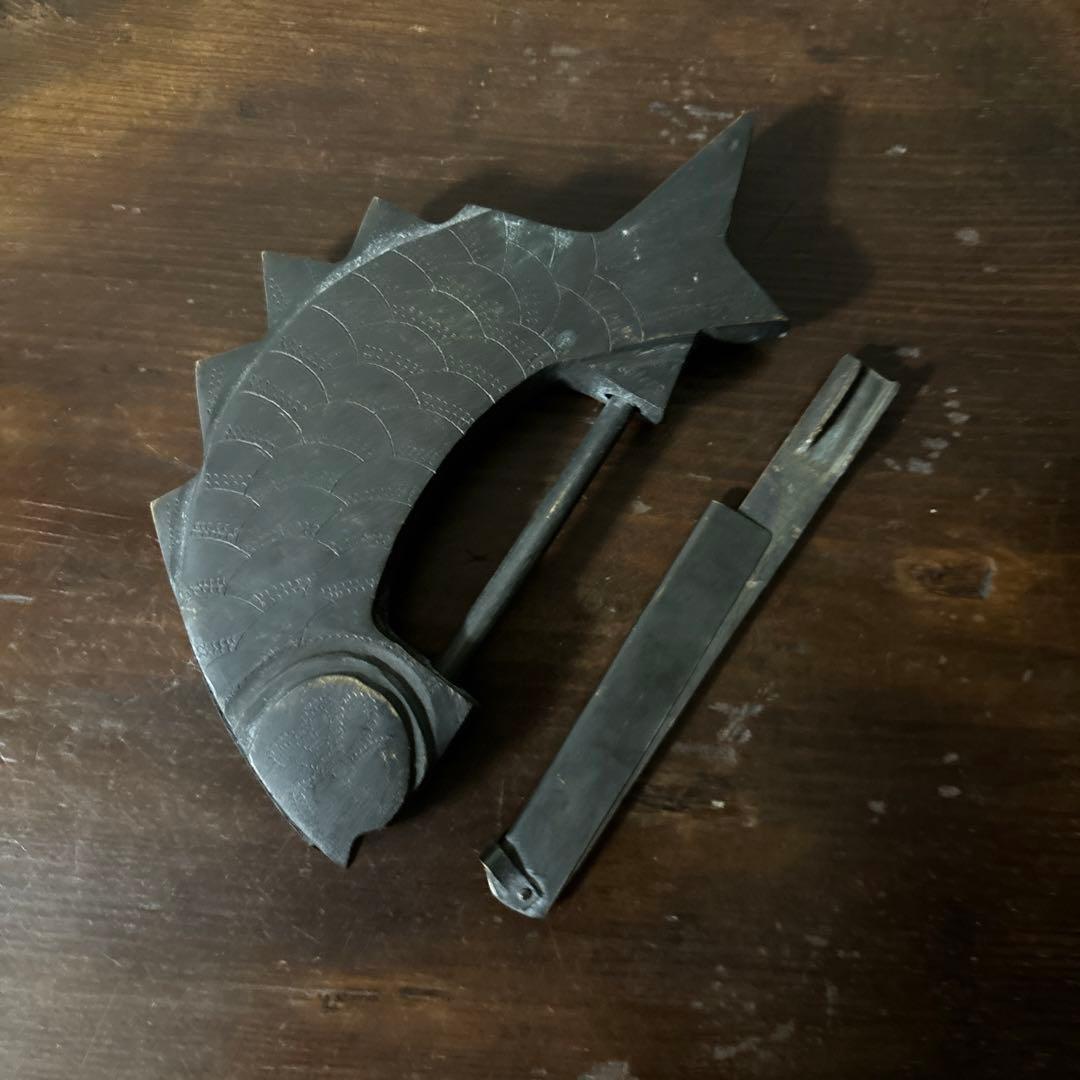 李朝　朝鮮王朝　魚型錠前　鍵　アンティーク　古道具　骨董　古美術　韓国骨董　清朝