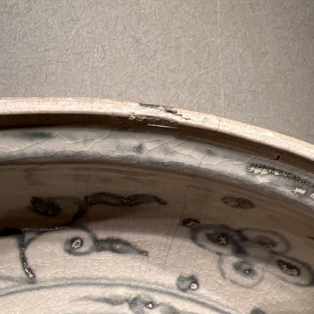 大航海時代　沈没船引き揚げ　青花染付　竹林文　大盤　15世紀　超大型　500年前