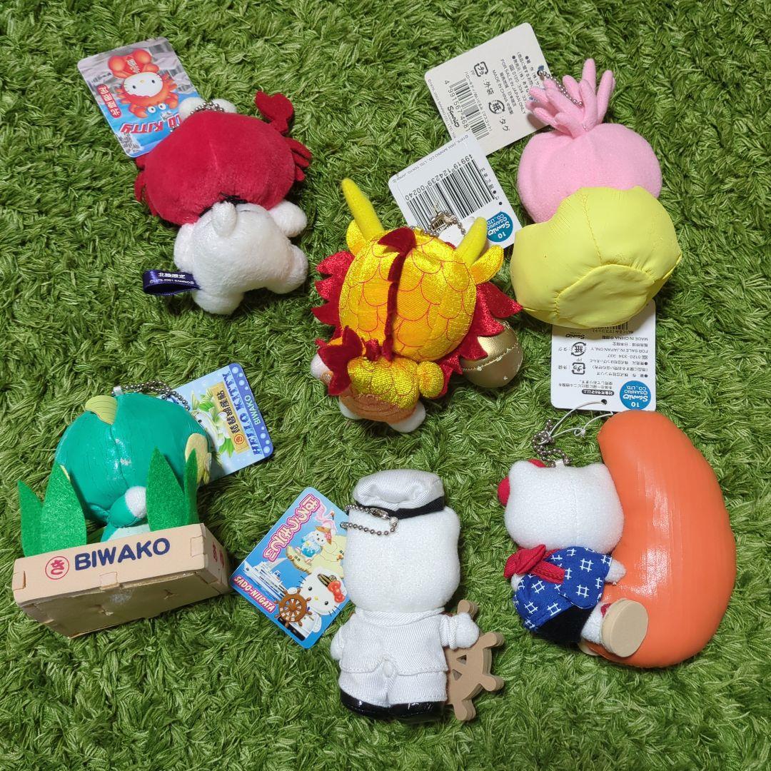 キティ6体セット　ハローキティのぬいぐるみ　トキ　ご当地キティ