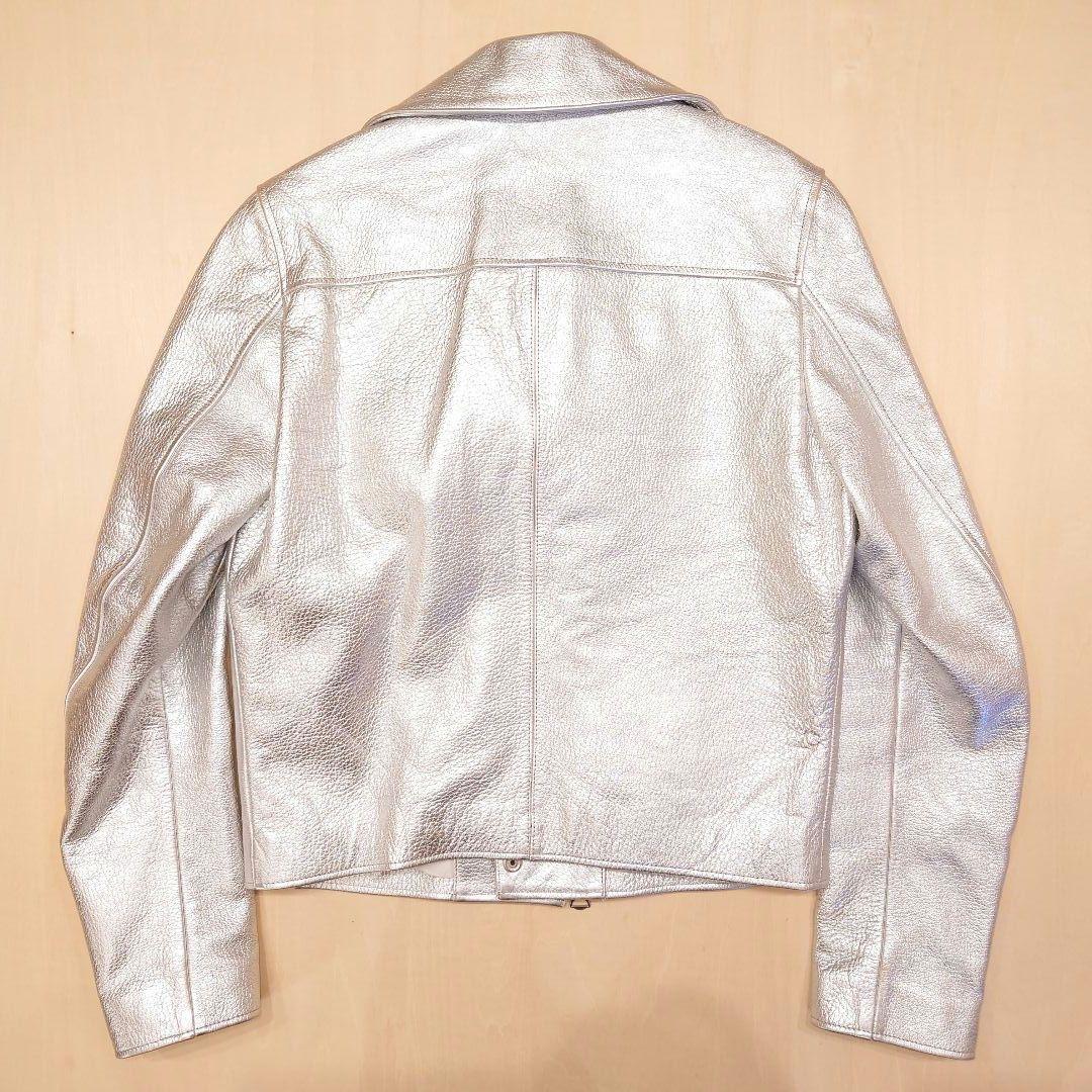 acne studios ライダースジャケット シルバー レザー gibson