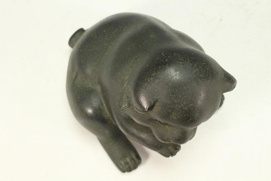 古銅 小狗 置物(K-A814)