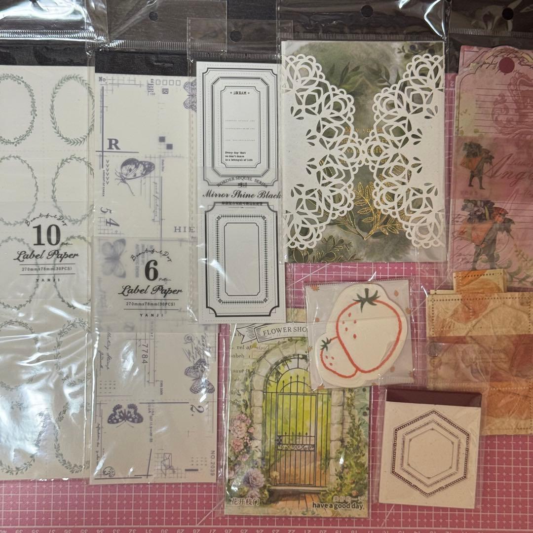 新品未使用コラージュ素材80サイズ紙モノ大量お裾分けステッカー まとめ売り