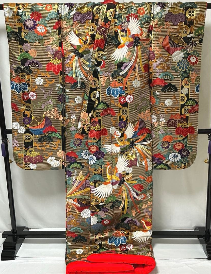 b60 正絹　色打掛　唐織　豪華　花嫁衣装　ウエディング　極美品　着物