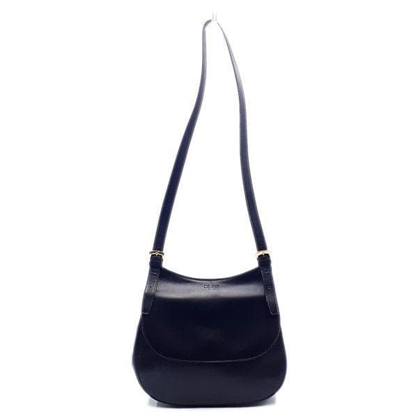 ◆外観美品◆ セリーヌ CELINE ショルダーバッグ 鞄 肩掛け レザー 黒系