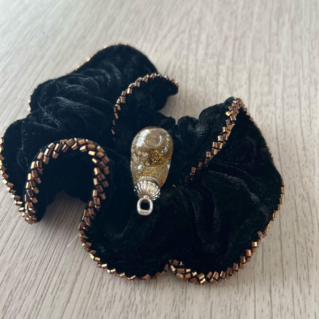 【2カラットダイヤ&金粉入】ガラス製 シルバーペンダントヘッド　チャーム