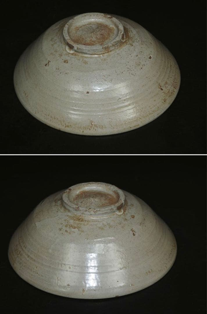 送料無料　李朝高麗堅手平茶碗「香梅風雪道人」箱付