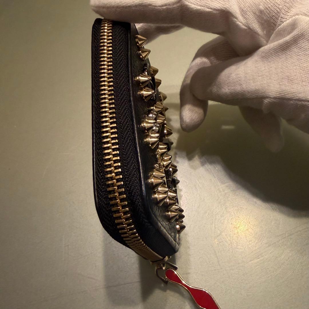 クリスチャンルブタン ケース 小銭入れ カード2枚 黒/赤