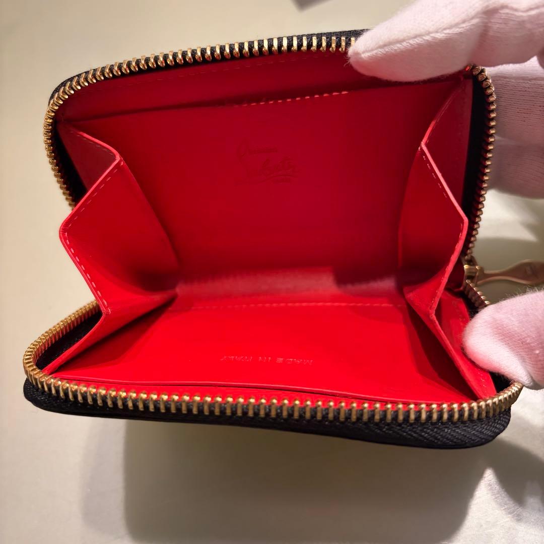 クリスチャンルブタン ケース 小銭入れ カード2枚 黒/赤