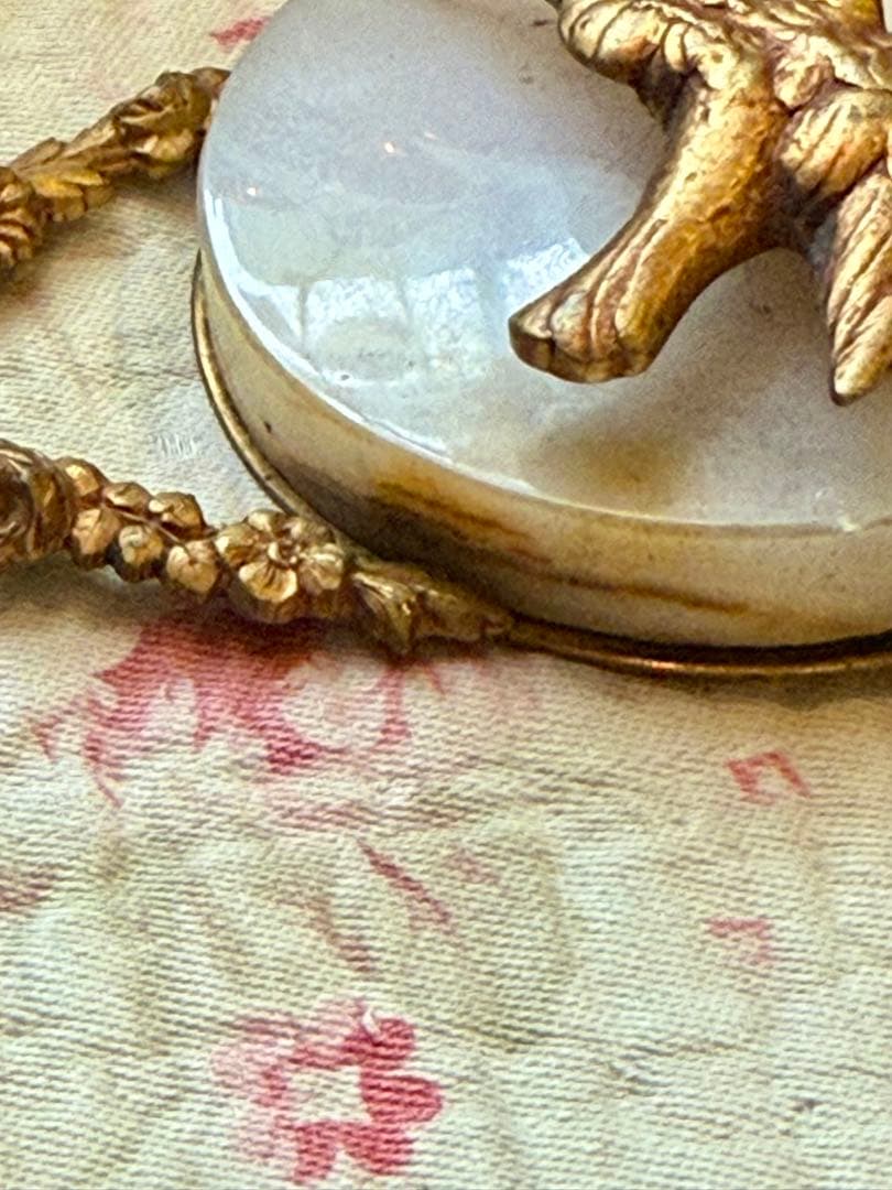 フランス　アンティーク　＊鳥のモチーフ&リボンフレーム＊　飾り　大理石