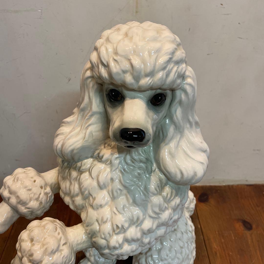 美品　陶器　プードル　置物　オブジェ　大きめ　リアル　表情豊かな　ヴィンテージ