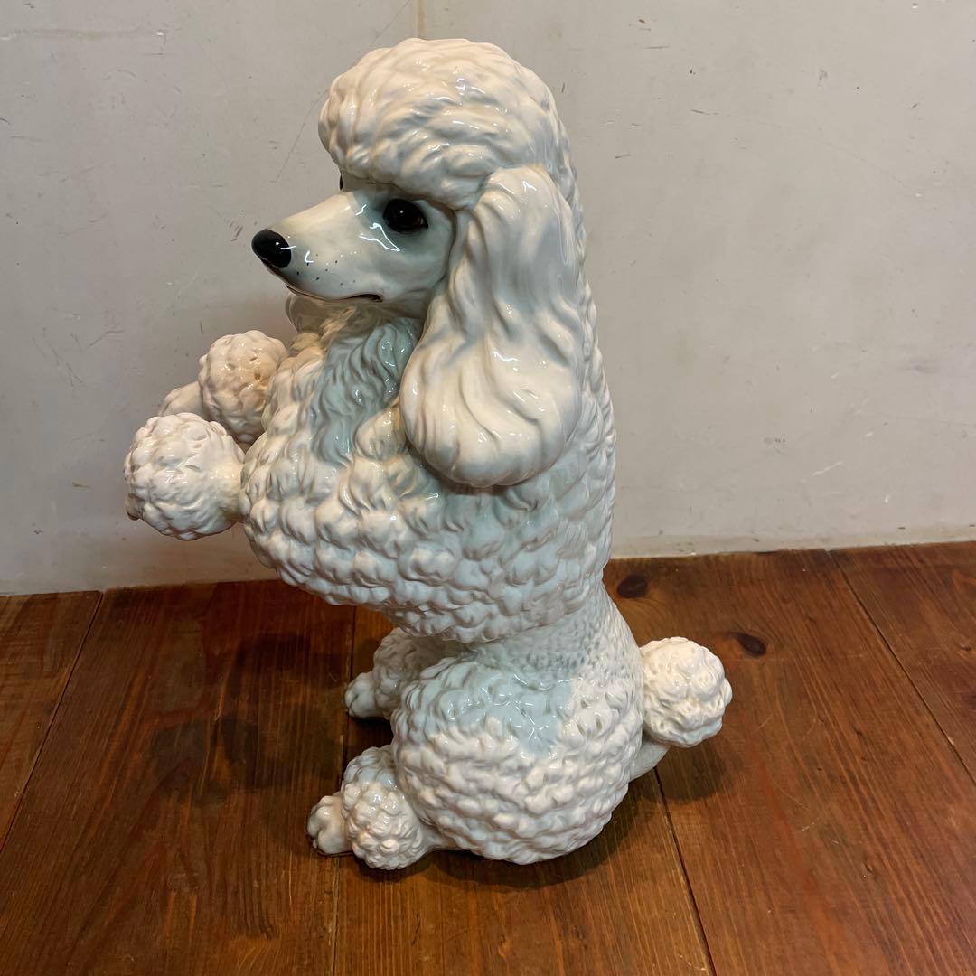 美品　陶器　プードル　置物　オブジェ　大きめ　リアル　表情豊かな　ヴィンテージ