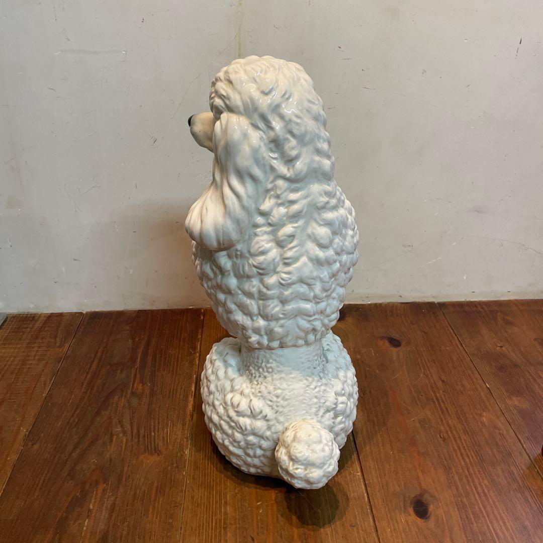 美品　陶器　プードル　置物　オブジェ　大きめ　リアル　表情豊かな　ヴィンテージ