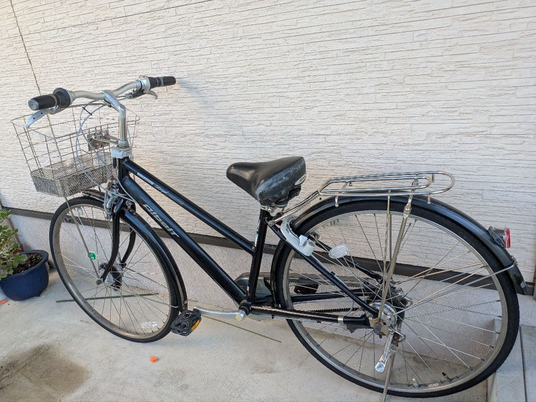 シティサイクル ブラック 前カゴ・リアキャリア付き