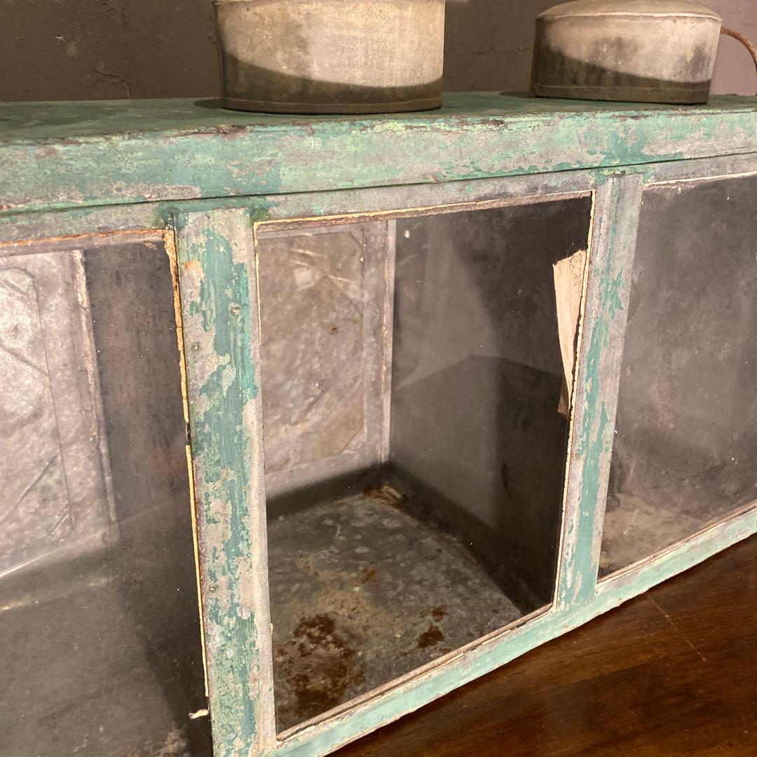 昭和レトロ 3連ディスプレイケース ショーケース 希少 駄菓子屋