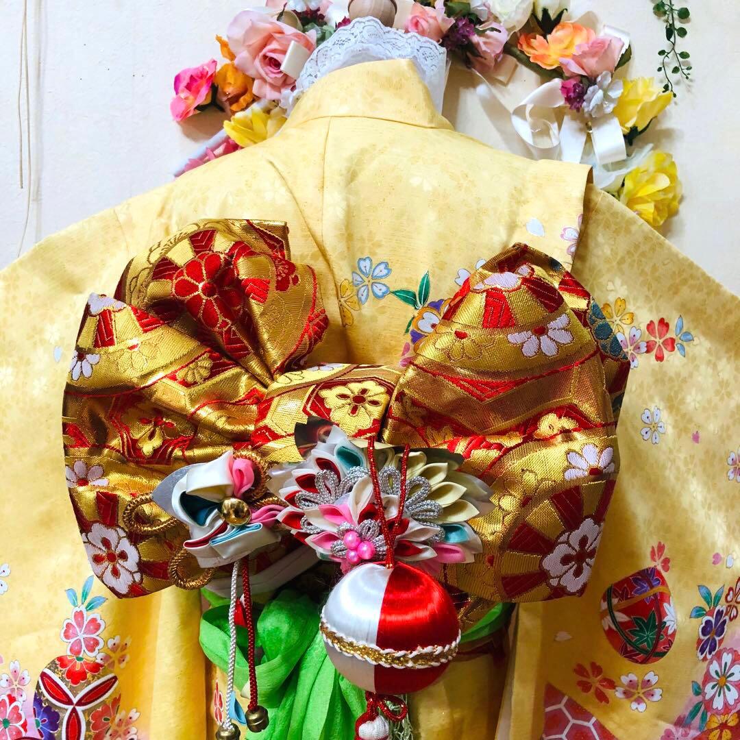 七五三七歳‼️完全フルセット⭐︎手毬花々熨斗柄金彩、刺繍煌びやか極めてる逸品