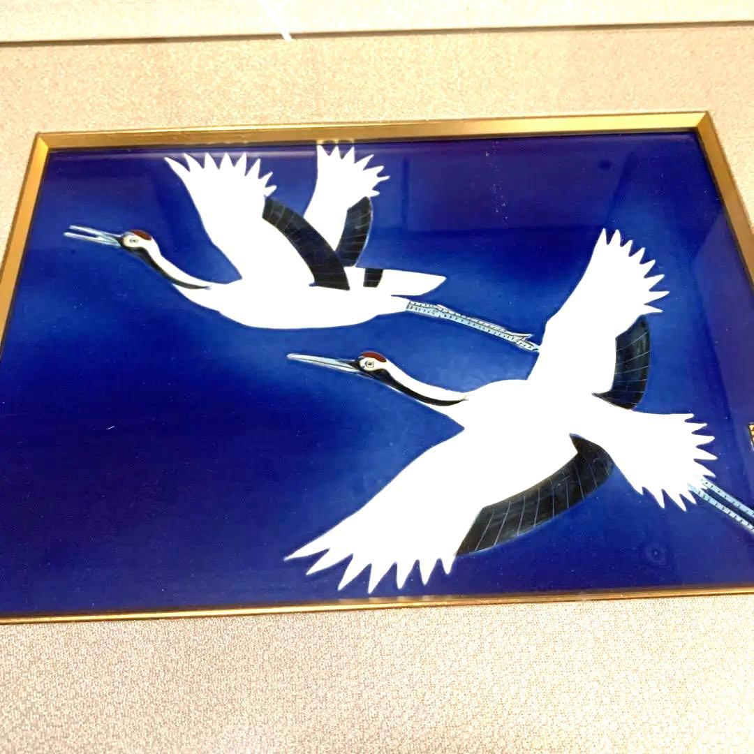 丸谷焼 双鶴 壁掛け用紐 飛鶴