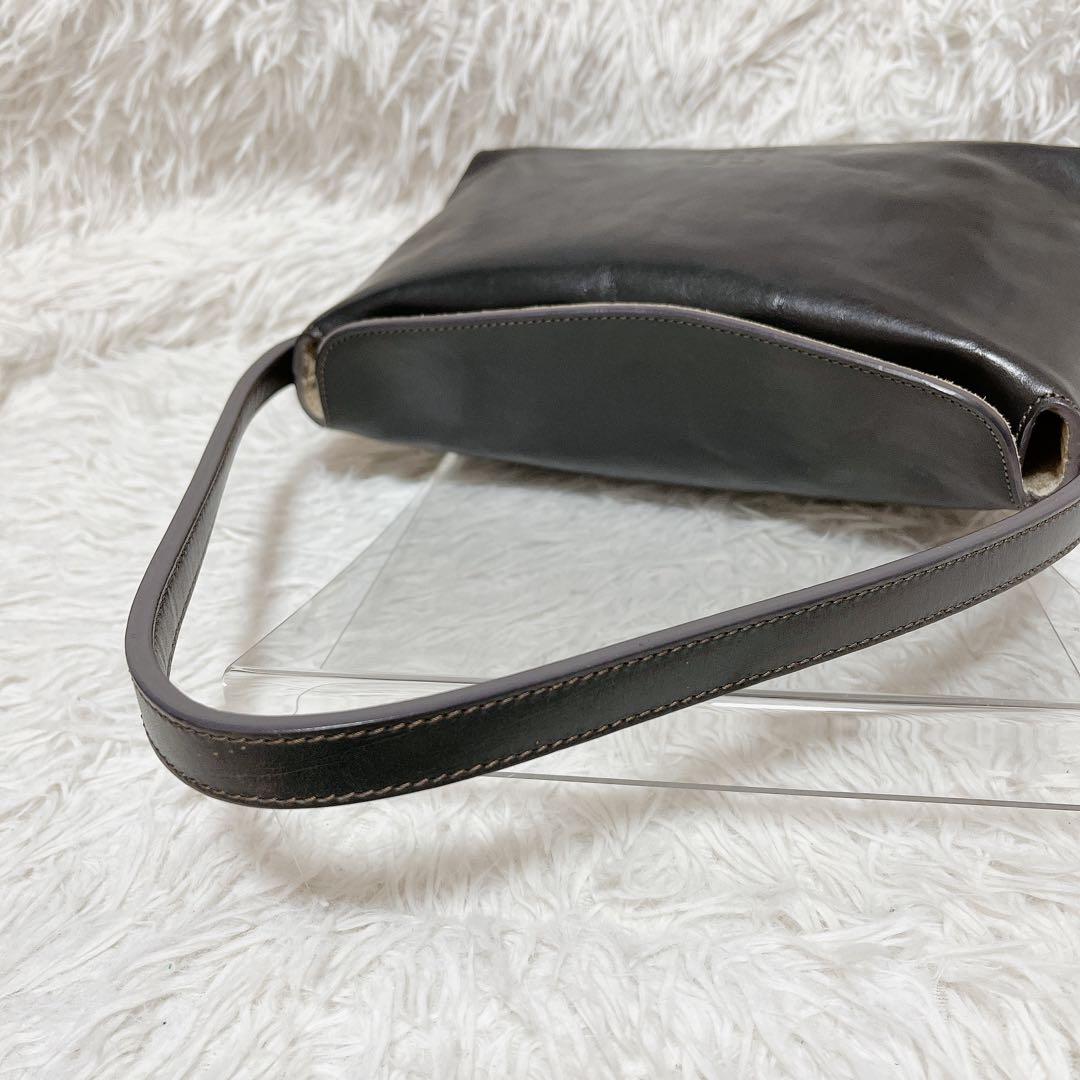 【美品】HIROFU ヒロフ ベリーナ ワンショルダーバッグ ブラック レザー