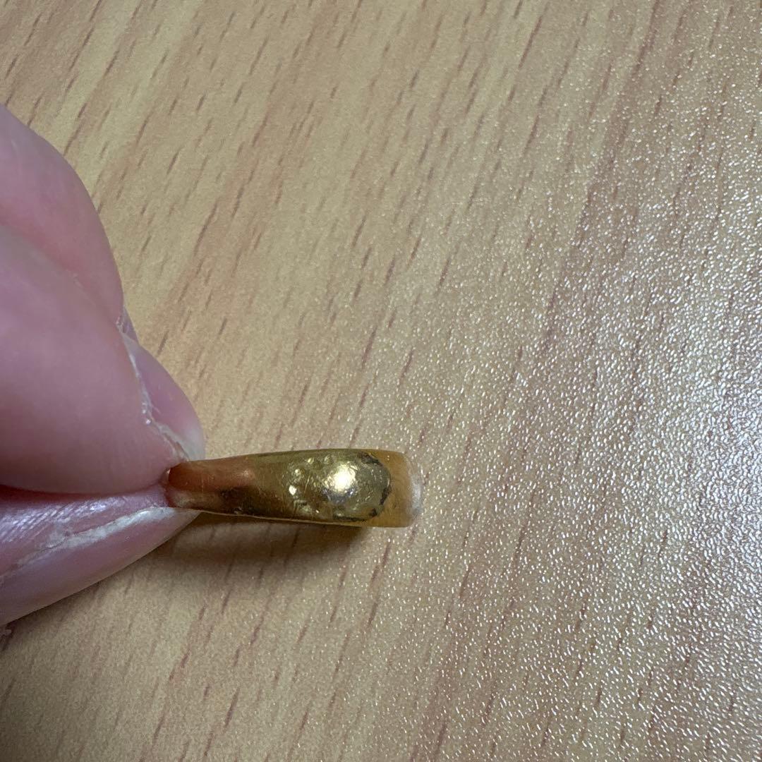 K24 24k 純金 漢字刻印 24金 甲丸リング シンプル