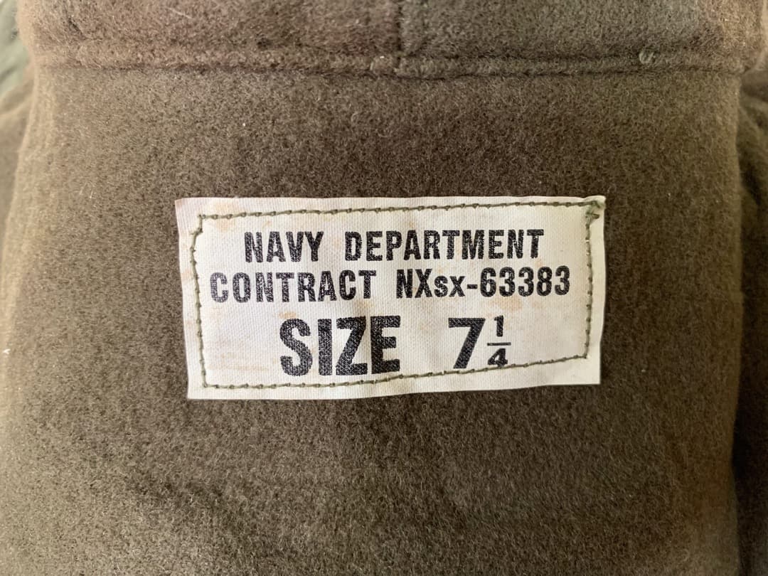 1940s 未使用 デッドストック 米軍 実物 USN デッキキャップ ③