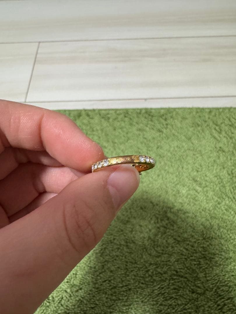 Dior ロゴクリスタルリング　Lサイズ