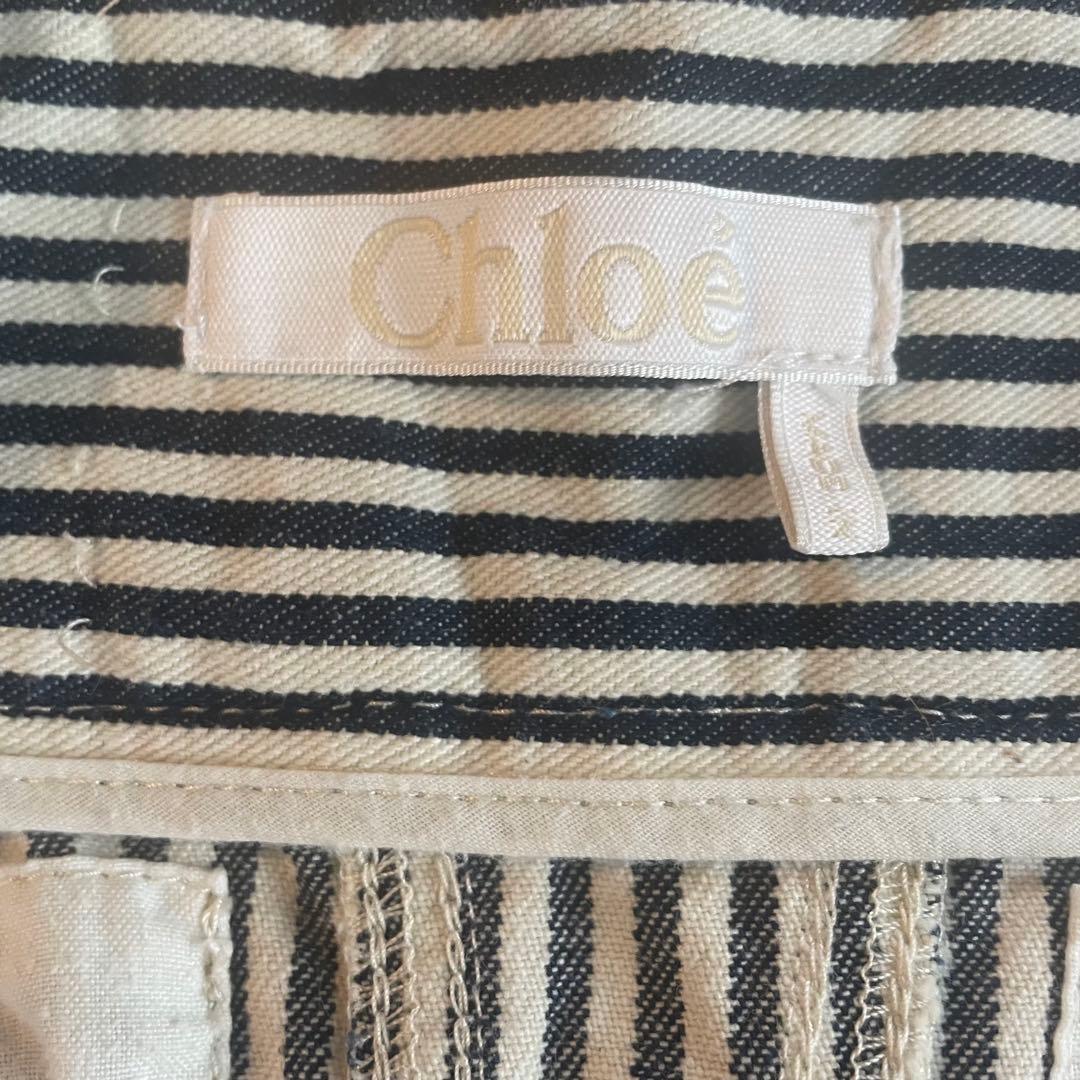 【美品】セールChloe クロエ コレクション ヒッコリーデニムワイドパンツ