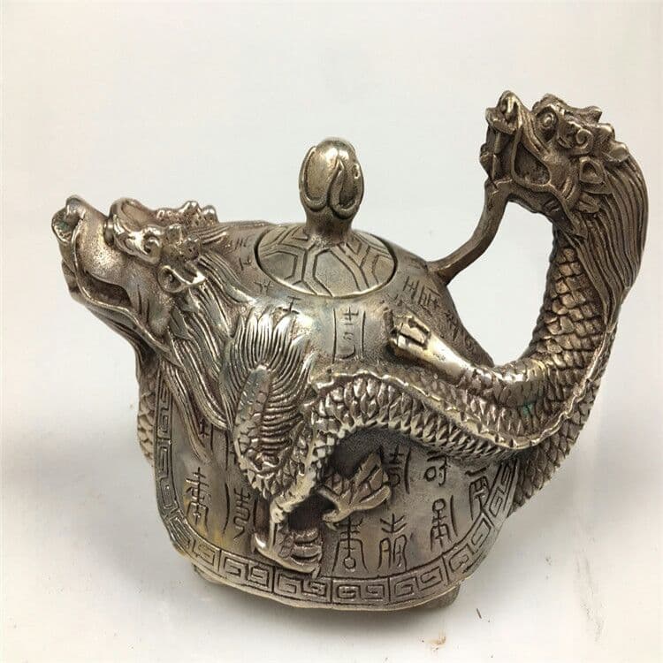 古白銅竜亀壺銅急須アクセサリー置物