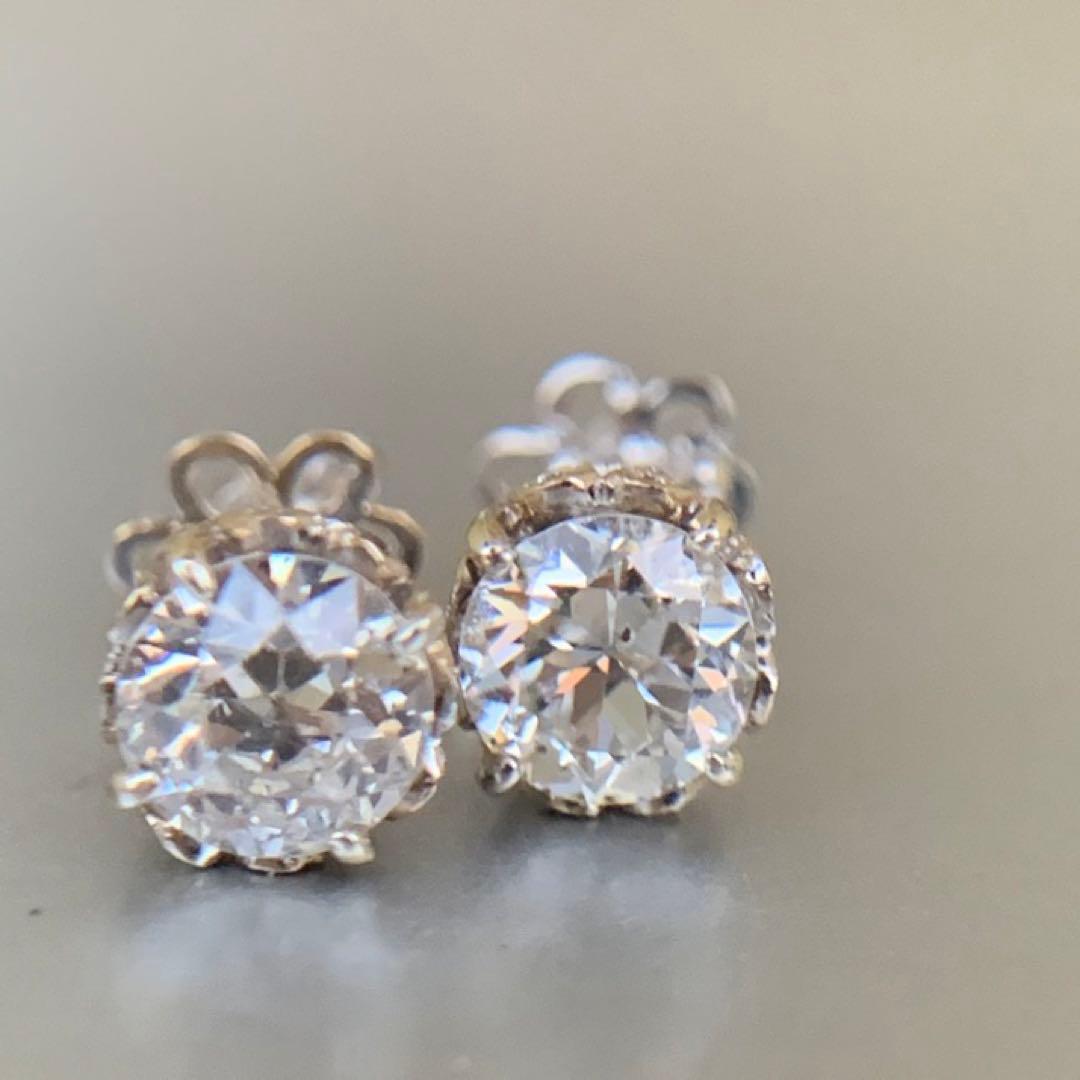 victorianboxベルエポックスタイルダイヤモンドピアス