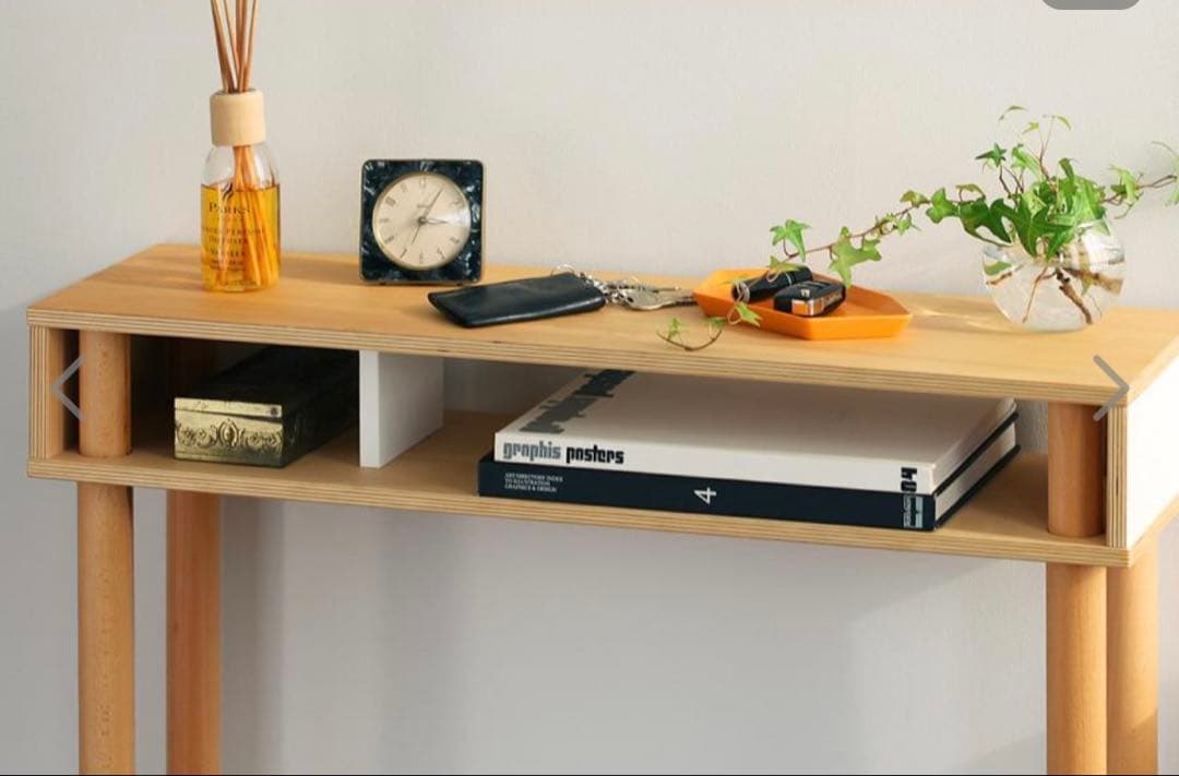 ideaco コンソールテーブル ナチュラルウッド