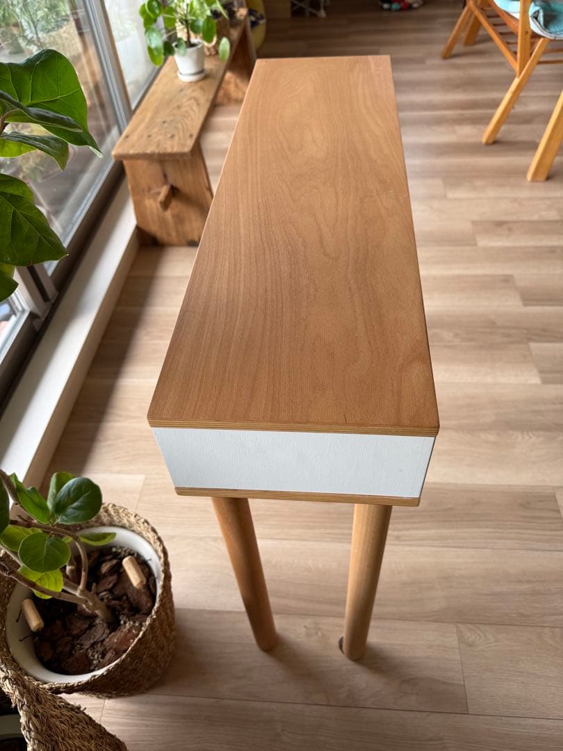 ideaco コンソールテーブル ナチュラルウッド