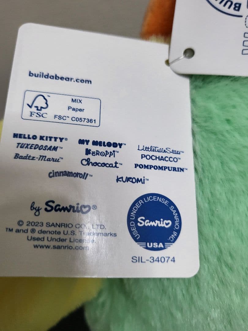 ポムポムプリン✖ビルドアベア　ゾンビぬいぐるみ