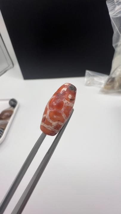 【アンティーク ビーズ】エッジドカーネリアン ビーズ 20.2mm