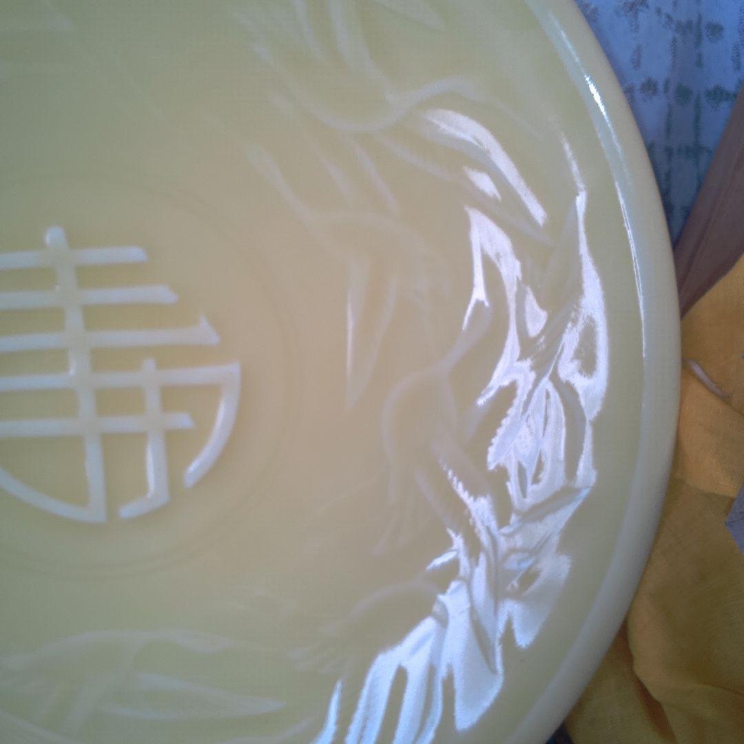 平安端祥 ？ 陶器製彫刻模様大皿 中古