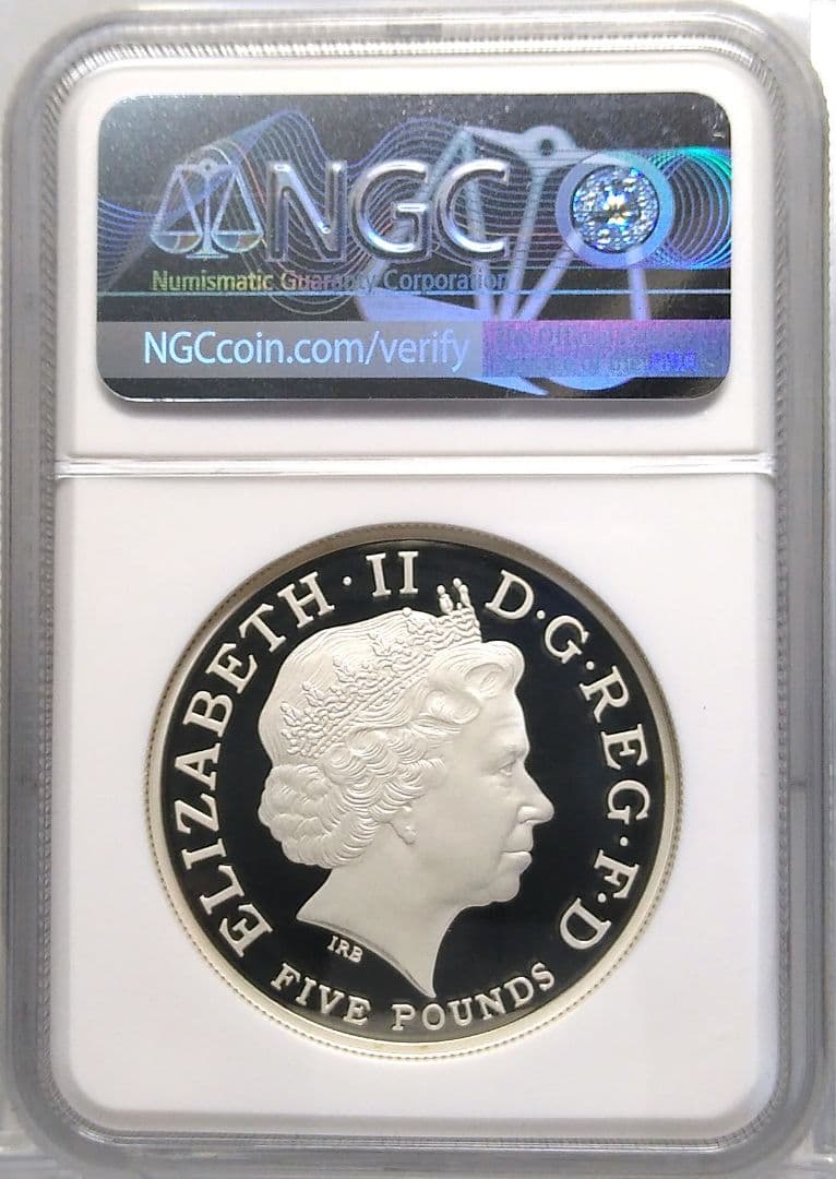 2013 ジョージ王子洗礼記念 5ポンド ピエフォー プルーフ銀貨 PF69UC