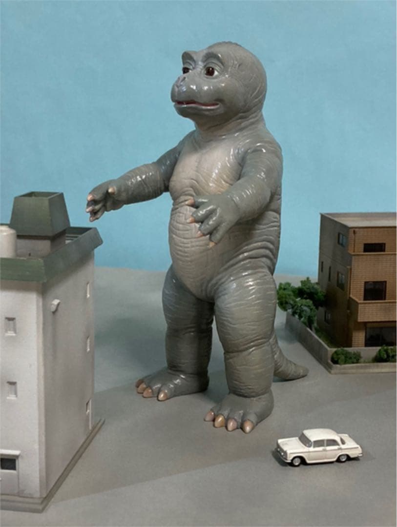 ミニラ ゴジラ モスラx2 メーサー車 建物x2 ミニカー [ カスタム品 ]