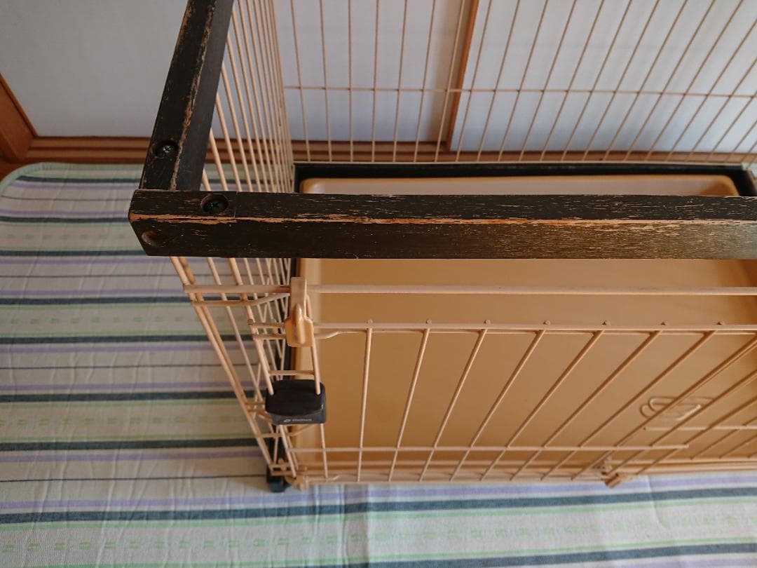 木製お掃除簡単サークル９０－６０ ダークブラウンケージ・小屋（犬用）