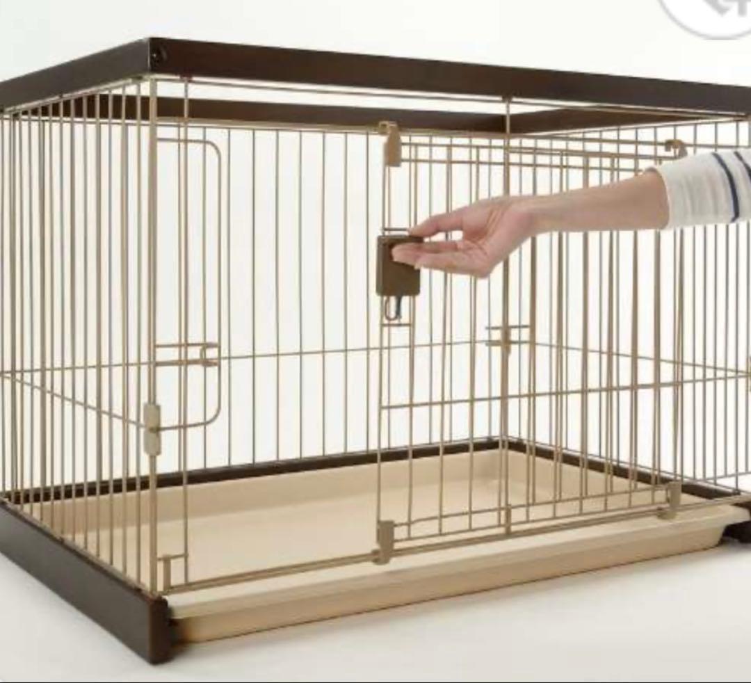 木製お掃除簡単サークル９０－６０ ダークブラウンケージ・小屋（犬用）