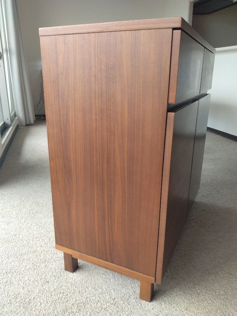 MUJI/無印良品 木製脚付きキャビネット/ウォールナット材/食器棚/収納家具